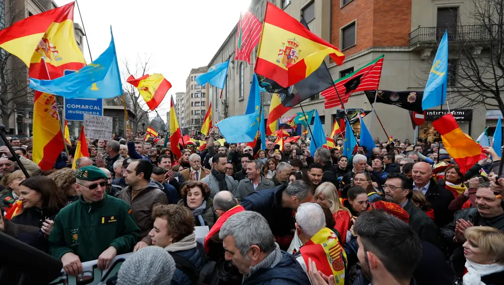 Concentración en Pamplona en contra de la transferencia a Navarra de la competencia de tráficoDAVID DOMENCH - EUROPA PRESS08/02/2020