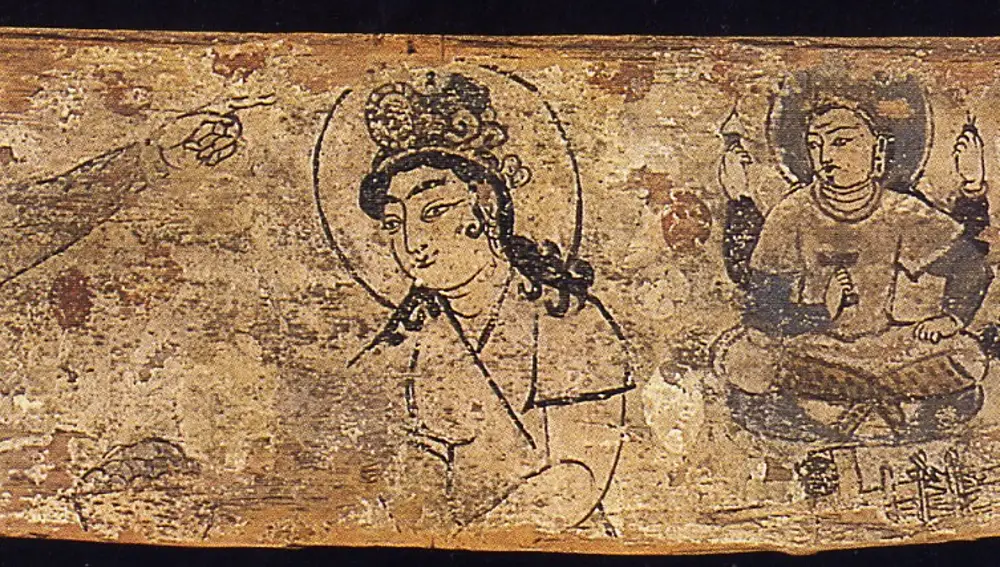 La princesa de la seda, tablilla de los siglos VII-VII