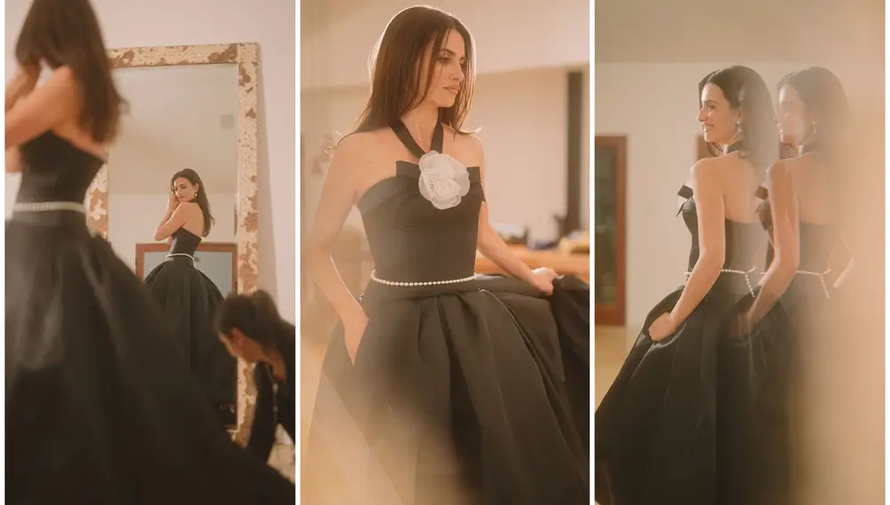 Penélope Cruz probándose el vestido de Chanel que lució en los Oscars