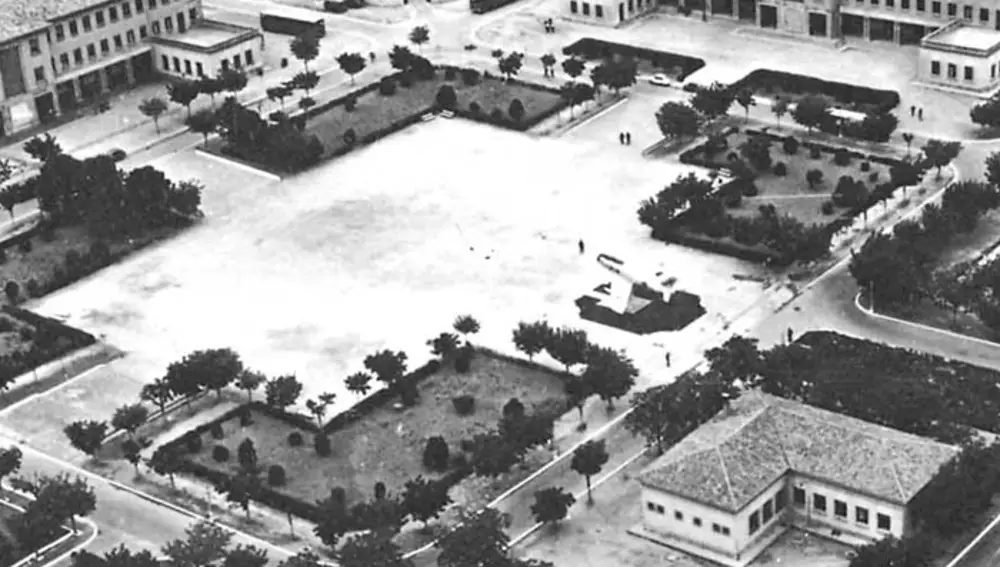 Vista aérea de la Plaza de Armas de la base de Zaragoza