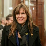 La portavoz de Junts Per Catalunya en el Congreso, Laura Borràs, abandona la sesión Plenaria en el Congreso de los Diputados el 11 de febrero de 2020