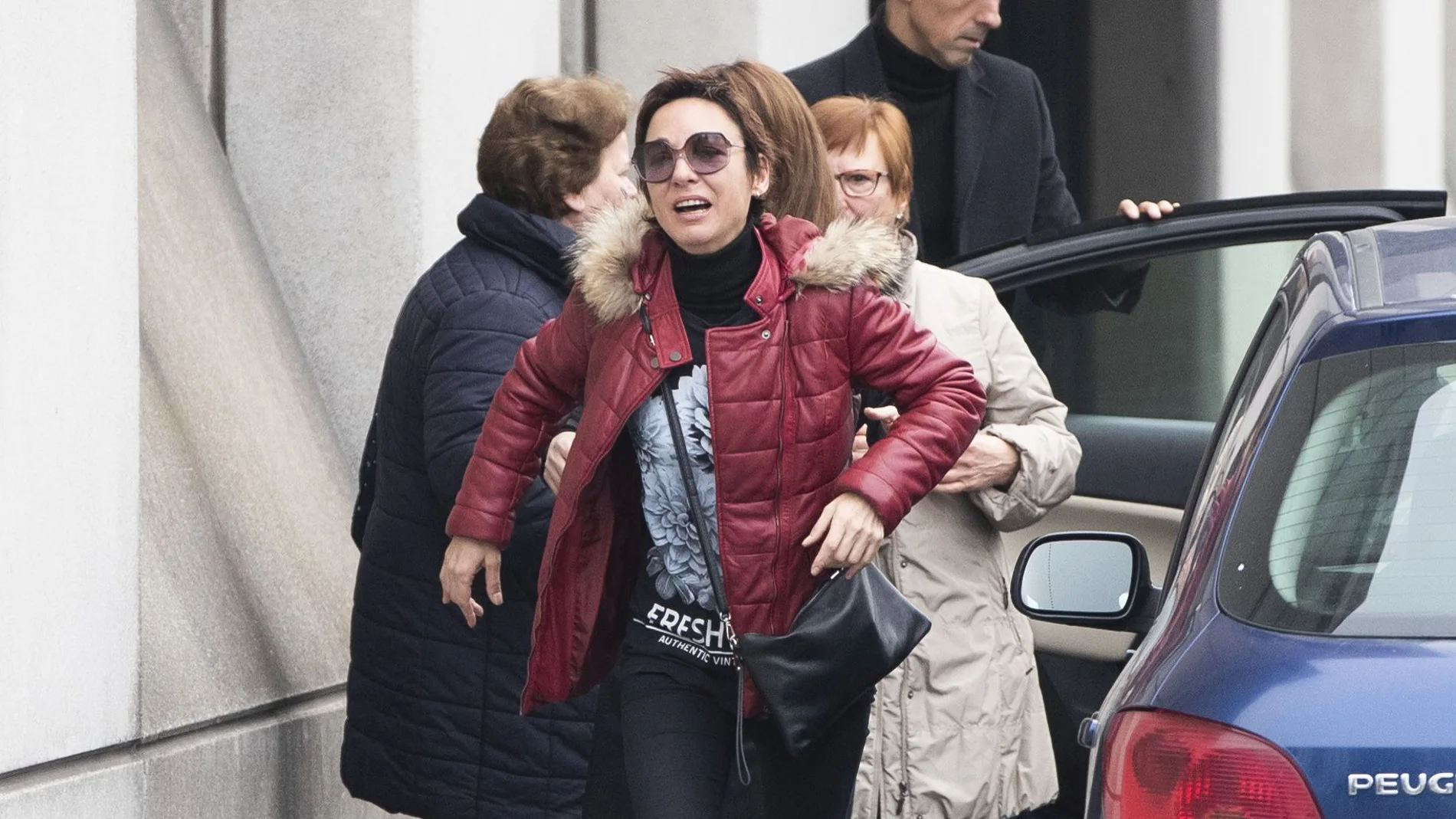 Nuria a su llegada al funeral de Fran Álvarez