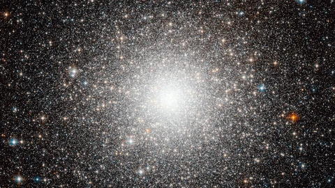 El cúmulo M54, descubierto en 1778 por el astrónomo francés Charles Messier, es un buen ejemplo de cúmulo globular, con su forma aproximadamente esférica y un núcleo densamente poblado. Durante dos siglos se pensó que pertenecía a nuestra galaxia, pero hoy sabemos que probablemente orbita en torno a un satélite de la Vía Láctea, la Enana Elíptica de Sagitario.