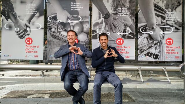Giuseppe Grezzi y Josep Enric García Alemany, en la presentación de la campaña de la nueva EMT