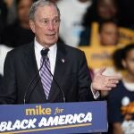 Democratic presidential candidate and former New York City Mayor Michael Bloomberg speaks during his campaign launch of "Mike for Black America," at the Buffalo Soldiers National Museum, Thursday, Feb. 13, 2020, in Houston. (AP Photo/David J. Phillip)