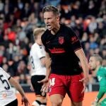 Marcos Llorente celebra el 0-1