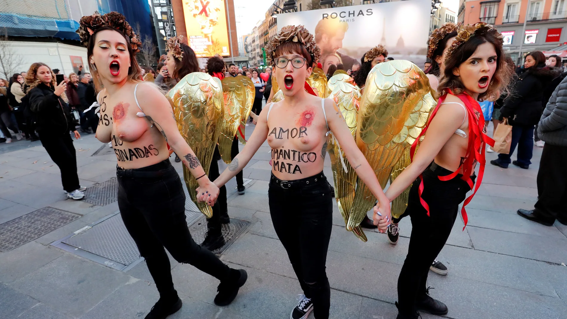 Protesta de Femen en la Plaza de Callao