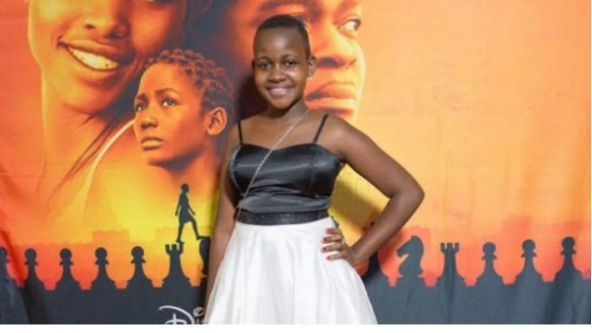 Nikita Walingwa, en el estreno de La Reina de Katwe