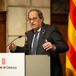 El president de la Generalitat, Quim Torra, durante su discurso en la presentación de la Estrategia de Inteligencia Artificial de Catalunya, en Barcelona/Catalunya (España) a 18 de febrero de 2020.18 FEBRERO 2020 POLÍTICOS CATALANES;INNOVACIÓN;TECNOLOGÍADavid Zorrakino / Europa Press18/02/2020