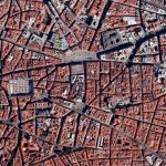 Captura de pantalla de Google Earth del centro de Madrid,