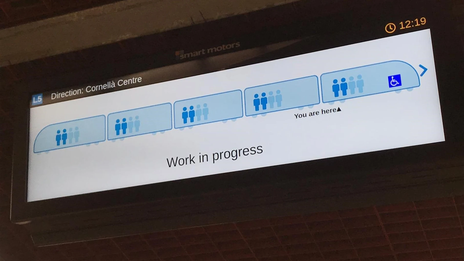 Tres estaciones de la L5 de Metro de Barcelona mostrarán el nivel de ocupación de trenes