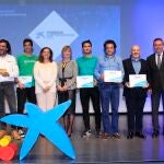 Galardonado, finalistas y autoridades en la entrega de los Premios Emprendedor XXI, impulsados por CaixaBank a través de DayOne