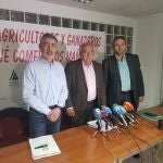 Los responsables de Asaja, Alfonso Gálvez; de COAG, Miguel Padilla, y de UPA, Marcos AlarcónEUROPA PRESS19/02/2020