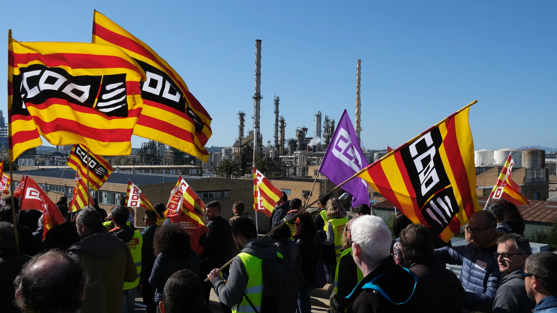 UGT y CCOO de Catalunya valoran el desarrollo de la huelga del sector petroquímico en Tarragona