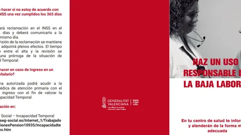 Cartel bajas laborales Generalitat valenciana