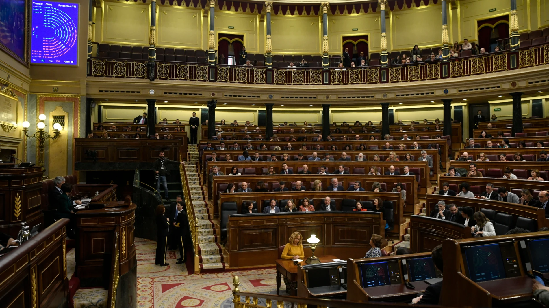 Sesión Plenaria en el Congreso de los Diputados donde se debate sobre distintos Reales Decretos-leyes