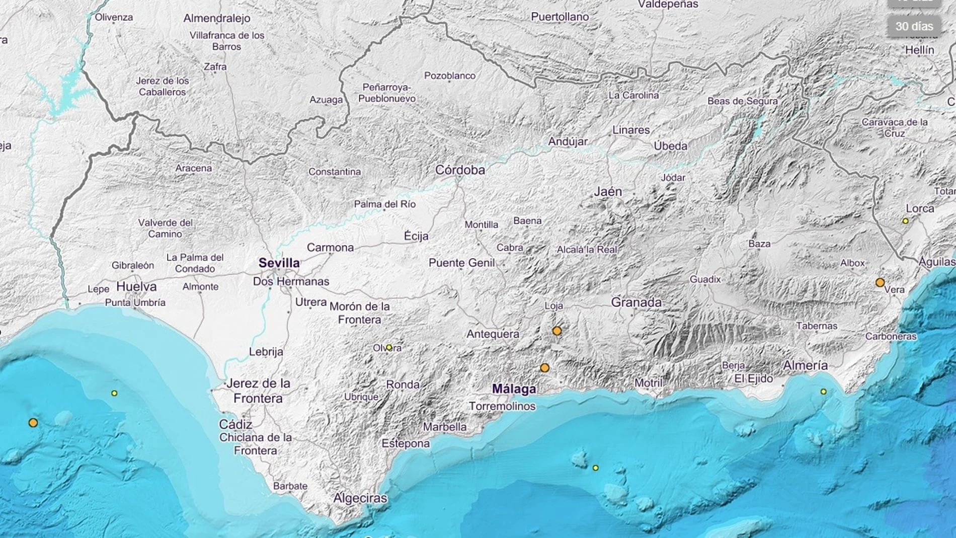 Andalucía registró en 2019 un total de 1.683 terremotos, un 11,5% más que el año anterior