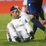 Sergio Ramos en el partido contra el Levante