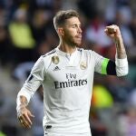 FILED - 15 August 2018, Estonia, Tallinn: Real Madrid's Sergio Ramos celebrates scoring during UEFA Super cup final soccer match between Real Madrid and Atletico Madrid at the A. Le Coq Arena. Sergio Ramos criticized the performance of referee Jose Hernandez, who directed the team's match against Levante yesterday evening in the Spanish Primera Division, which ended with Levante winning 1 / 0. Photo: Marius Becker/dpa (Foto de ARCHIVO)15/08/2018 ONLY FOR USE IN SPAIN
