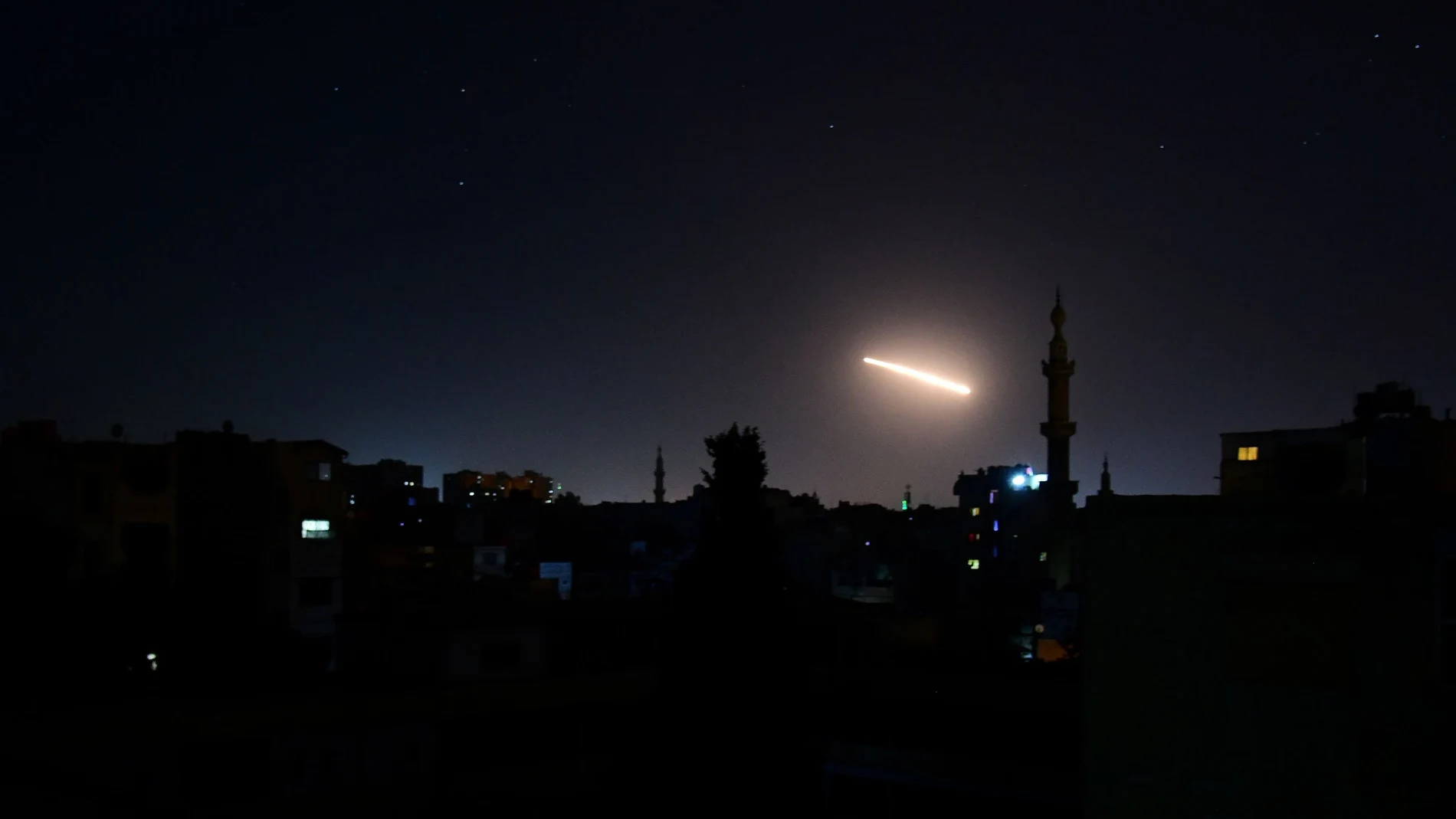 Light in the sky is seen in Damascus