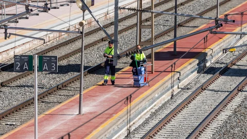 Vías del tren en la estación de tren Campo Grande, en Valladolid