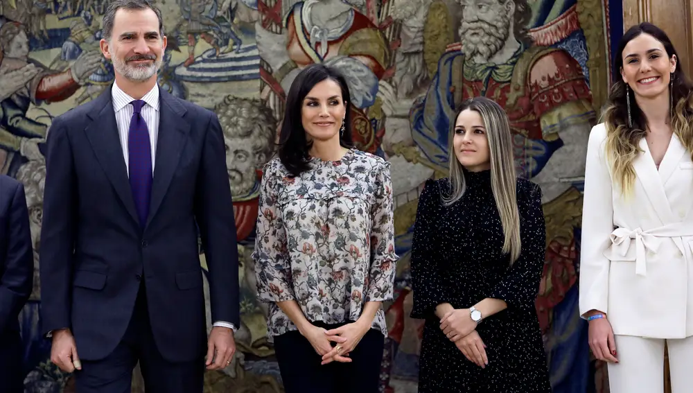 Los Reyes Felipe VI y Letizia reciben en audiencia a una representación de Aldeas Infantiles SOS de España en el Palacio de la Zarzuela, en Madrid,ALDEAS INFANTILES;REYES;CASA REAL;ZARZUELAJosefina Blanco / Europa Press25/02/2020