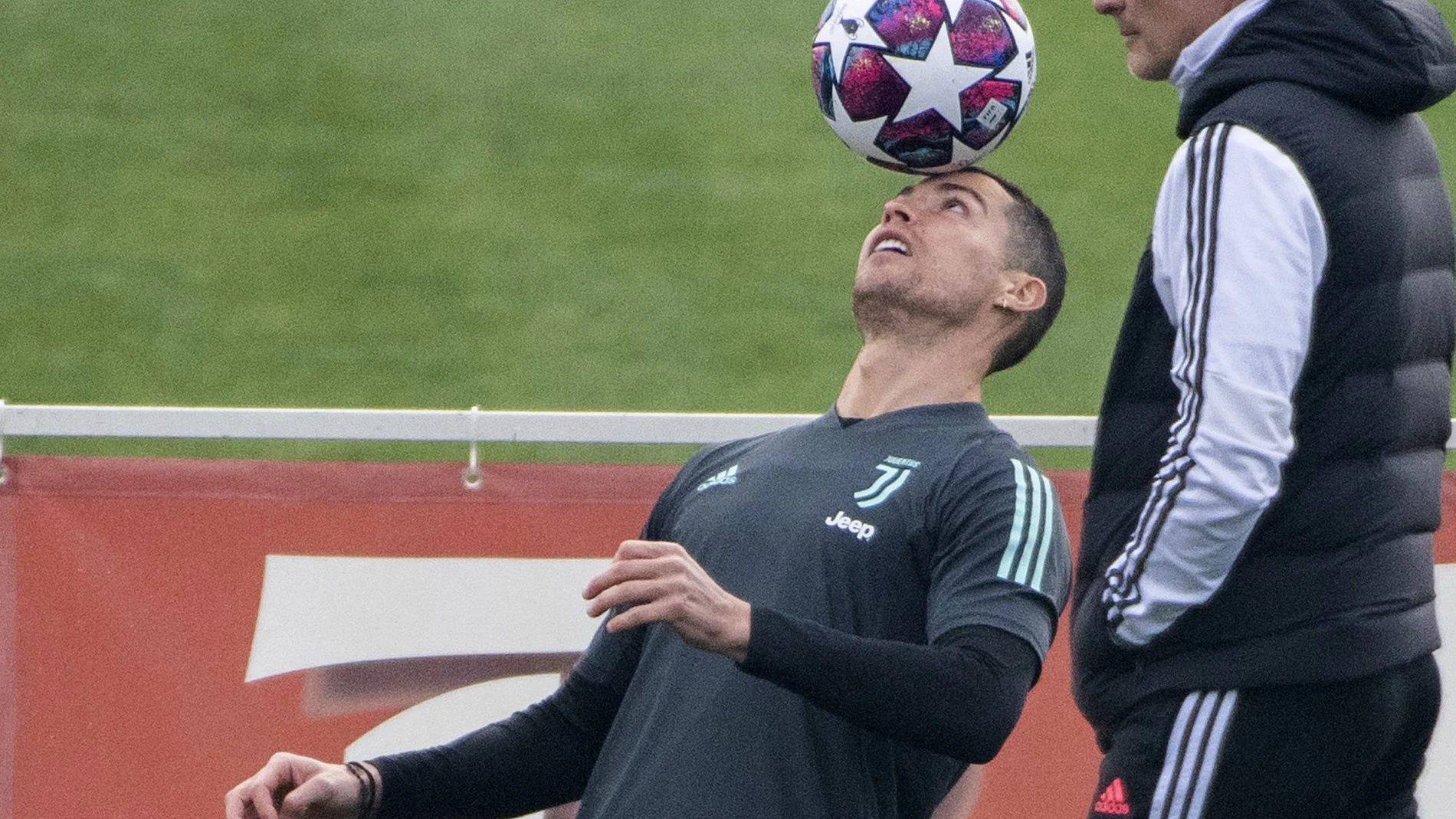 Cristiano Ronaldo, en el último entrenamiento de la Juventus