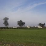 Columnas de humo en la provincia de Idlib