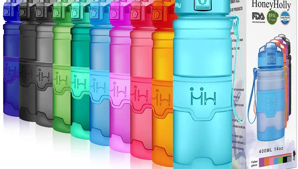 Botella de agua para deporte de varios colores