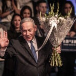 Benjamin Netanyahu en un acto de campaña. Mañana tratará de vencer en las terceras elecciones en un año