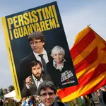 El acto del domingo en Perpiñán del independentismo en favor de Carles Puigdemont, Toni Comín y Clara Ponsatí