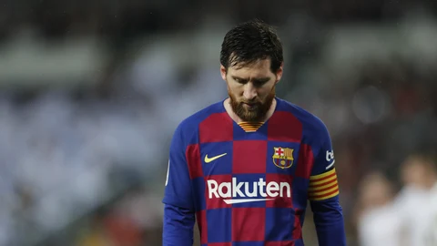 Messi, durante el partido Real Madrid-Barcelona