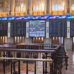 Imágenes de la Bolsa de Madrid donde el Ibex 35 ha logrado terminar la jornada en verde, con una subida del 0,21%.