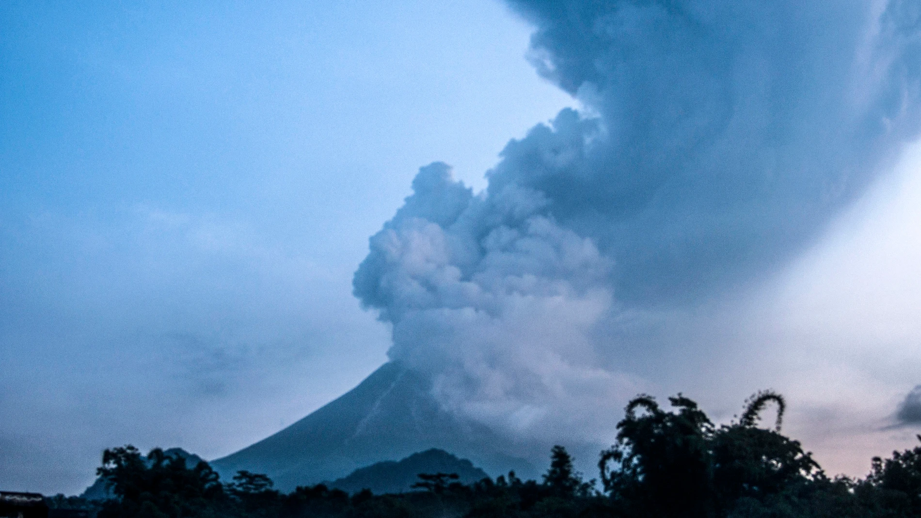 Mount Merapi eruption in Indonesia