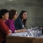 Rueda de prensa tras el Consejo de Ministros. Ley de educacion y de violencia de genero, "si es solo si". Comparecen las Ministras Montero y Cela.