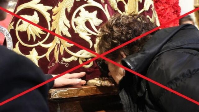 Imagen con la que el arzobispado de Madrid recomienda no realizar el besapiés al Cristo de Medinaceli