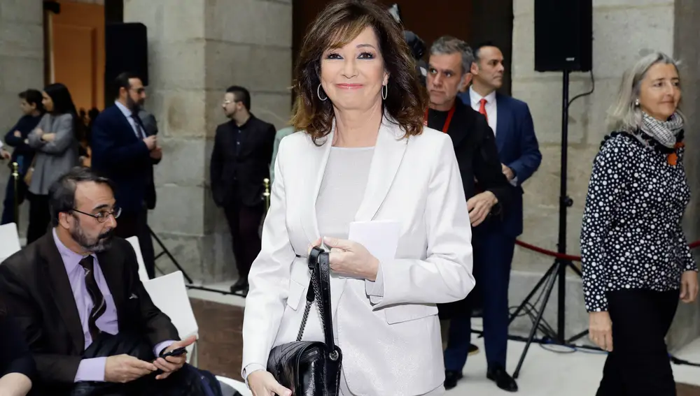 La periodista Ana Rosa Quintana durante la entrega de reconocimientos por el Día Internacional de la Mujer en la Real Casa de Correos, en Madrid, a 06 de marzo de 2020.06 MARZO 2020Josefina Blanco / Europa Press06/03/2020