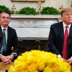 Jair Bolsonaro y Donald Trump en la Casa Blanca durante una visita del presidente brasileño