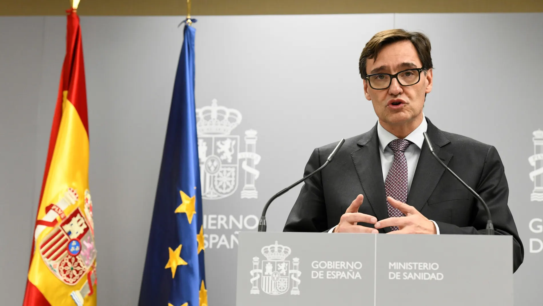 El ministro de Sanidad, Salvador Illa, ofrece una rueda de prensa este lunes en Madrid