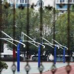 Pistas de baloncesto en Wuhan, zona cero del coronavirus en China