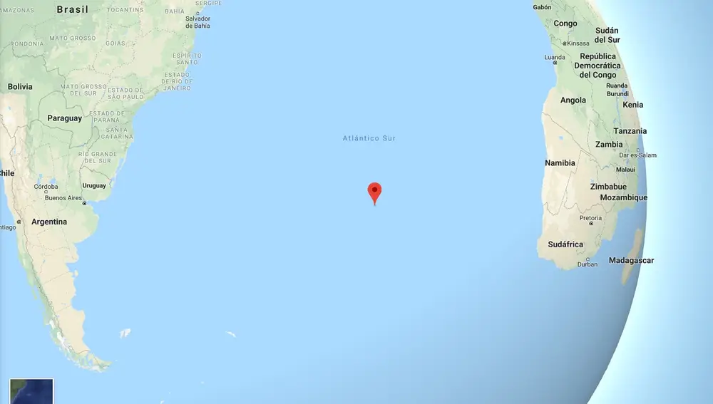 Tristán de Acuña se encuentra en el medio del Océano Atlántico Sur