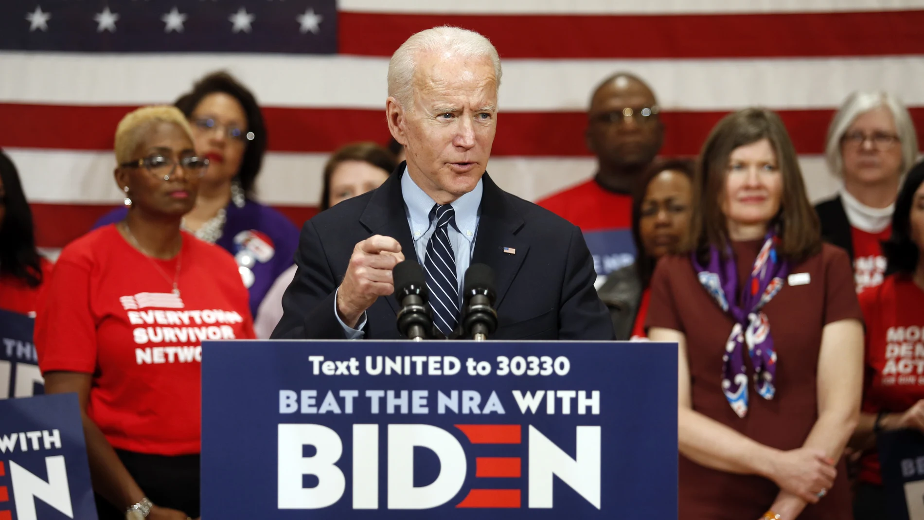 El precandidato demócrata Joe Biden en un acto de campaña