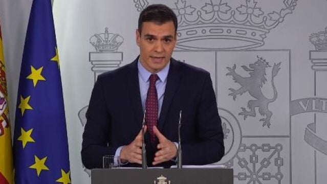 Pedro Sánchez, durante su comparecencia