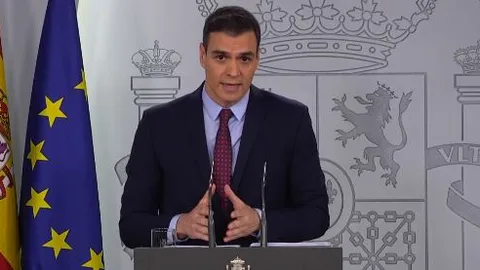 Pedro Sánchez, durante su comparecencia