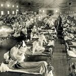 Un hospital con enfermos aquejados de Gripe Española