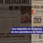 Los periódicos italianos se llenan de esquelas