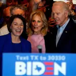 La excandidata Amy Klobuchar en un acto de apoyo a Joe Biden en Dallas