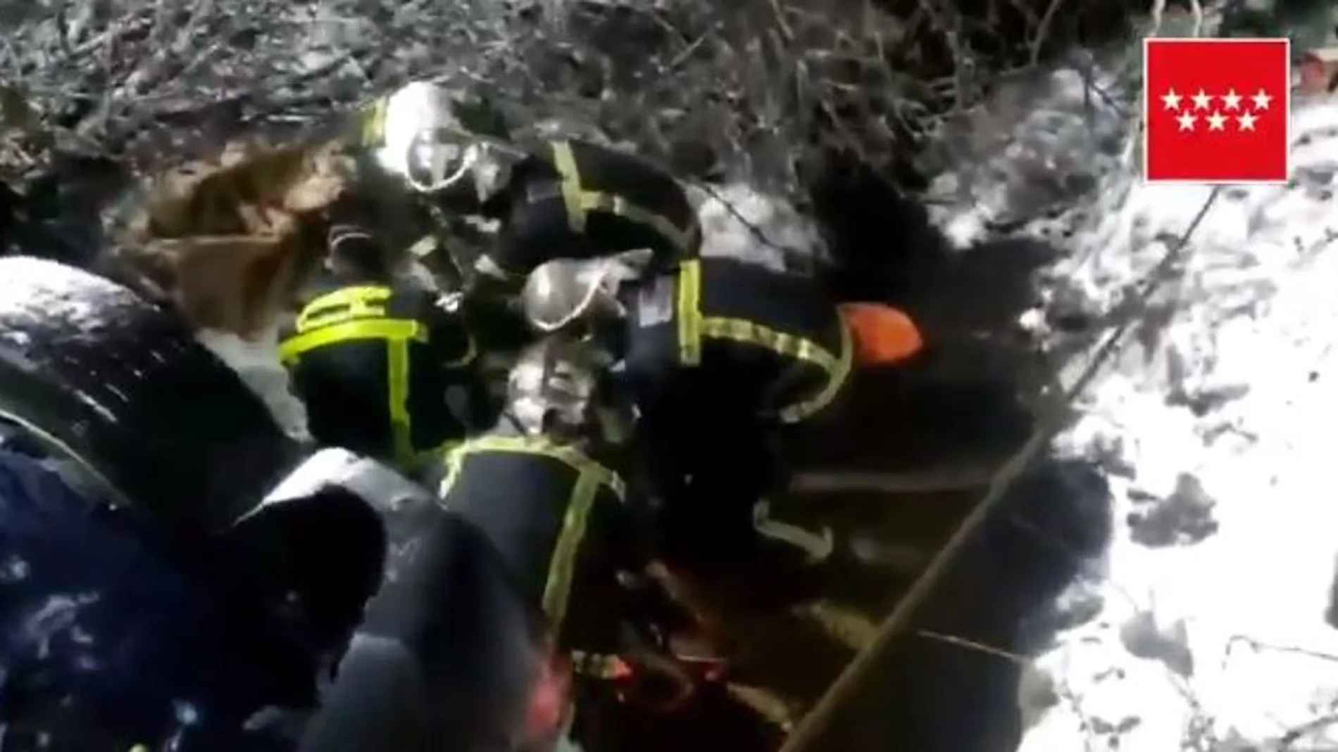 Accidente en la M-505 por la nieve