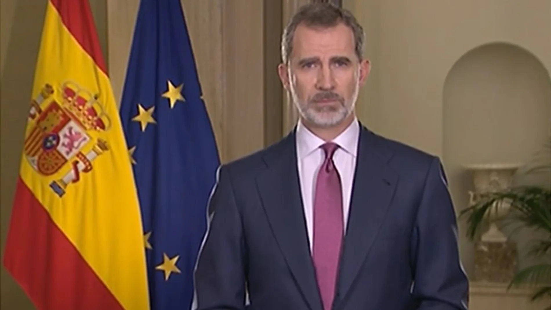 Felipe VI, durante su intervención