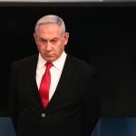 El primer ministro en funciones, Benjamin Netanyahu